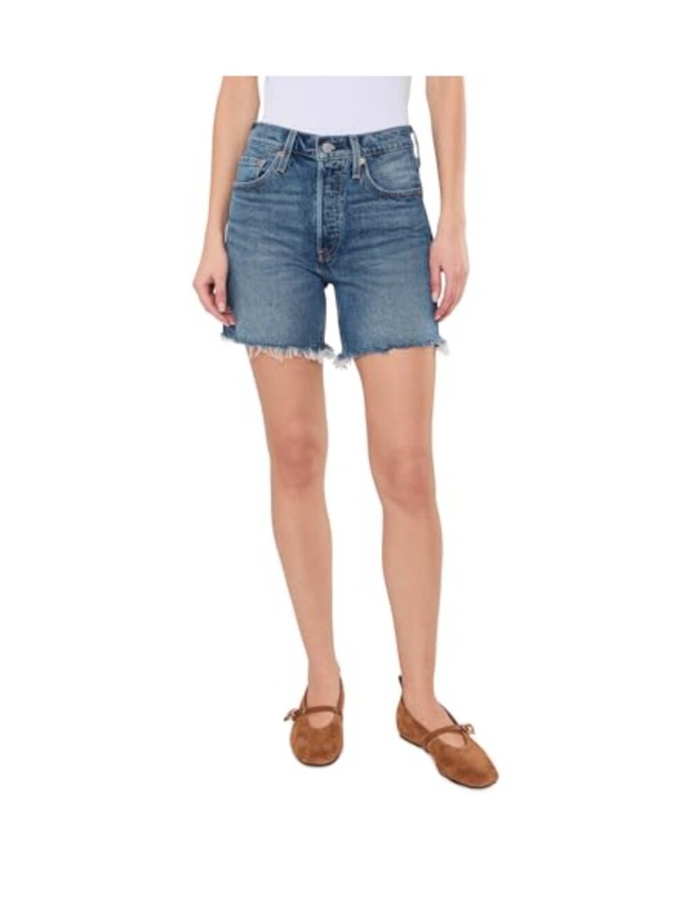 Levi's 501 Mid-Thigh Denim Cut-Off Shorts High Rise Jean Shorts